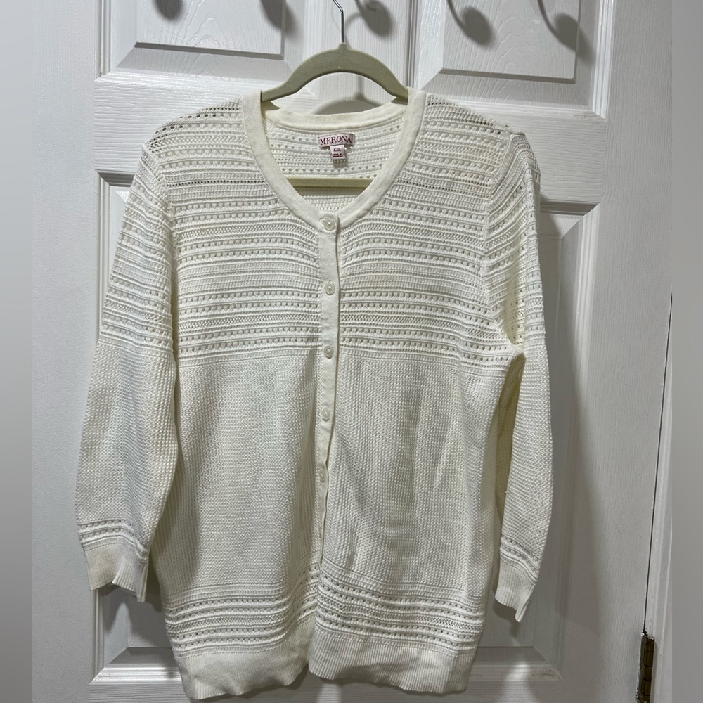 White cotton cardigan